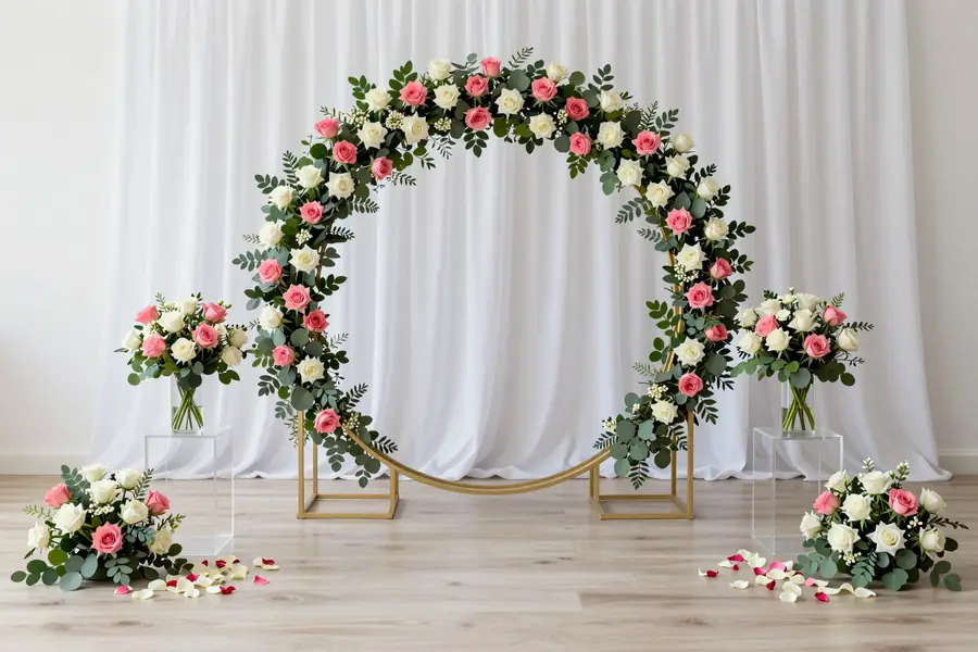 Fundo com arco floral